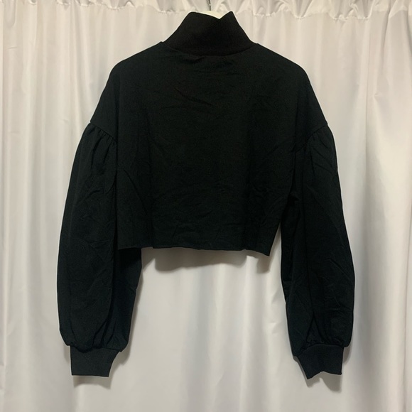 SHEIN crop drop shoulder long balloon sleeve shirt - Picture 2 of 8